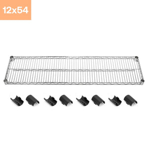 12"d x 54"w Chrome Wire Shelving w/ 4 Shelves