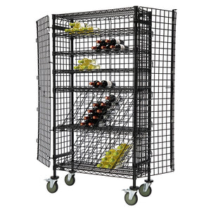 14"d Black Wine Security Carts