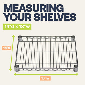 14"d x 14"w Chrome Wire Shelving w/ 5 Shelves