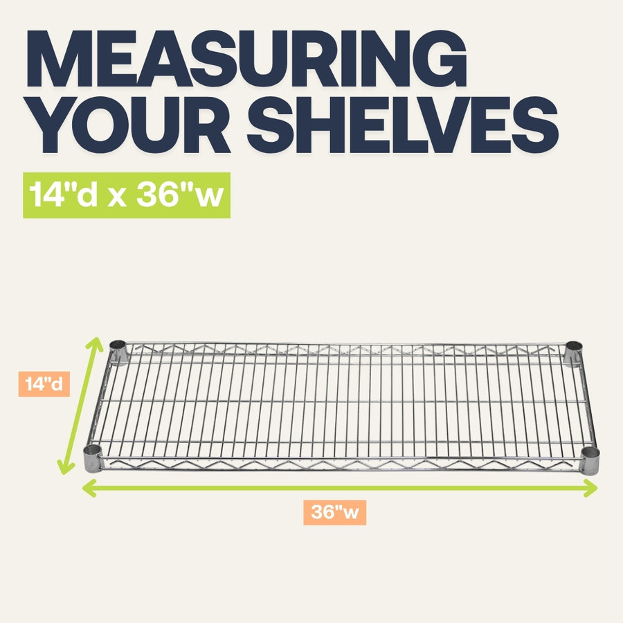 4-Shelf Chrome Wire Carts - 14"d x 36"w