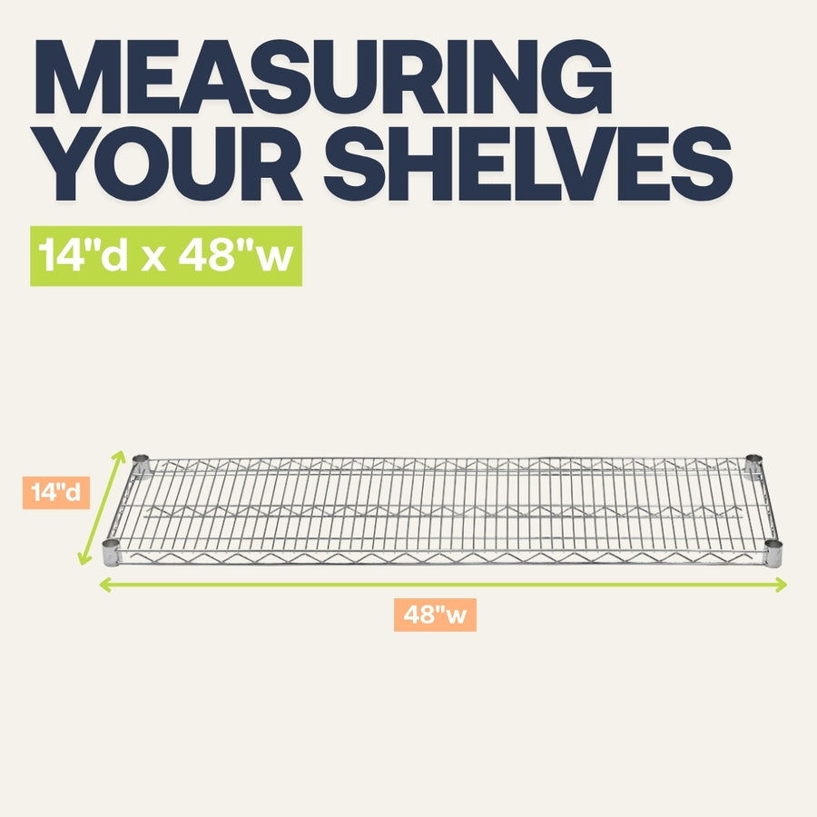 4-Shelf Chrome Wire Carts - 14"d x 48"w