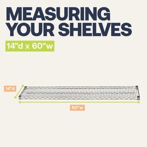 4-Shelf Chrome Wire Carts - 14"d x 60"w
