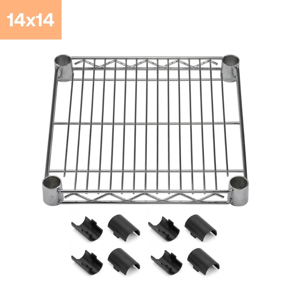 14"d Chrome Wire Shelves with Shelf Clips