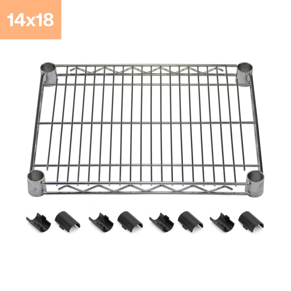 14"d Chrome Wire Shelves with Shelf Clips