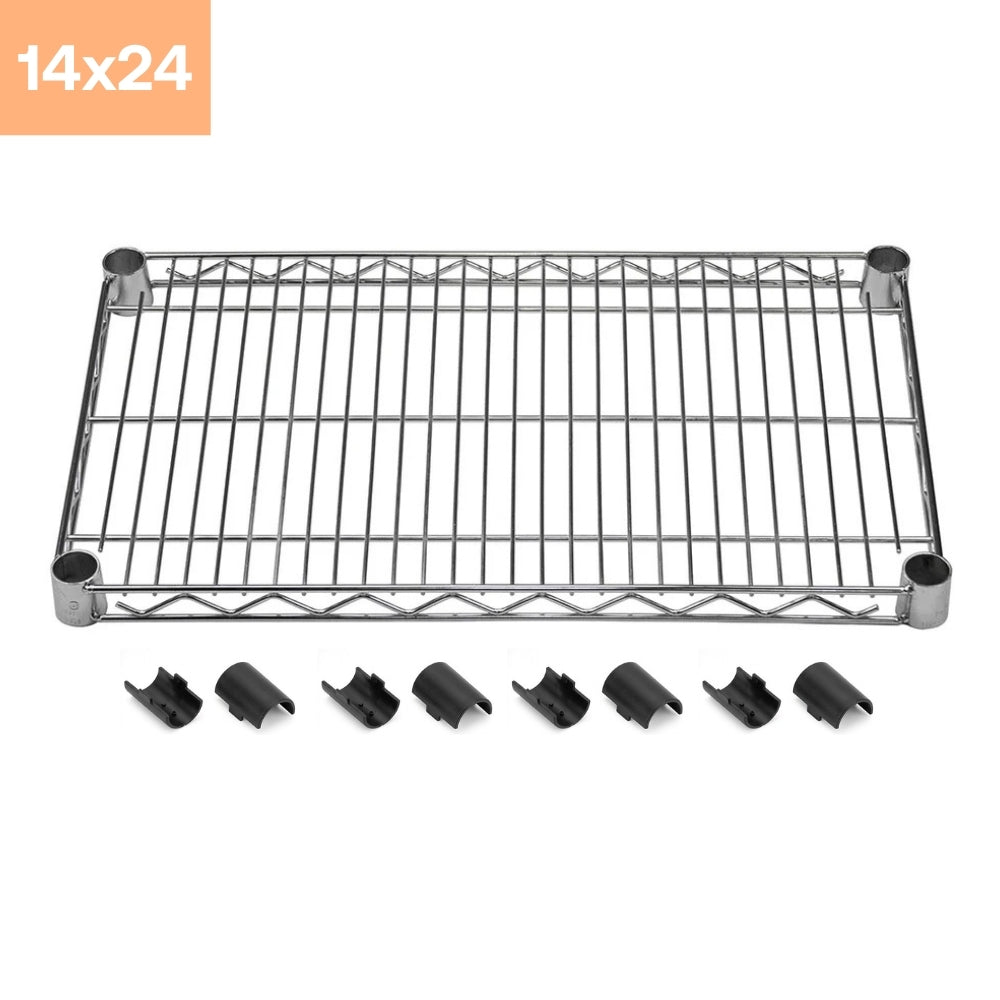 14"d Chrome Wire Shelves with Shelf Clips