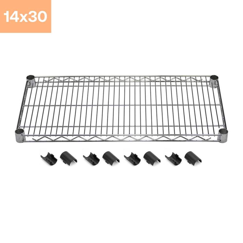 14"d Chrome Wire Shelves with Shelf Clips