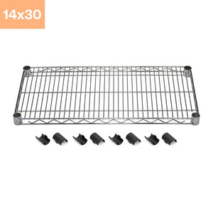 14"d Chrome Wire Shelves with Shelf Clips