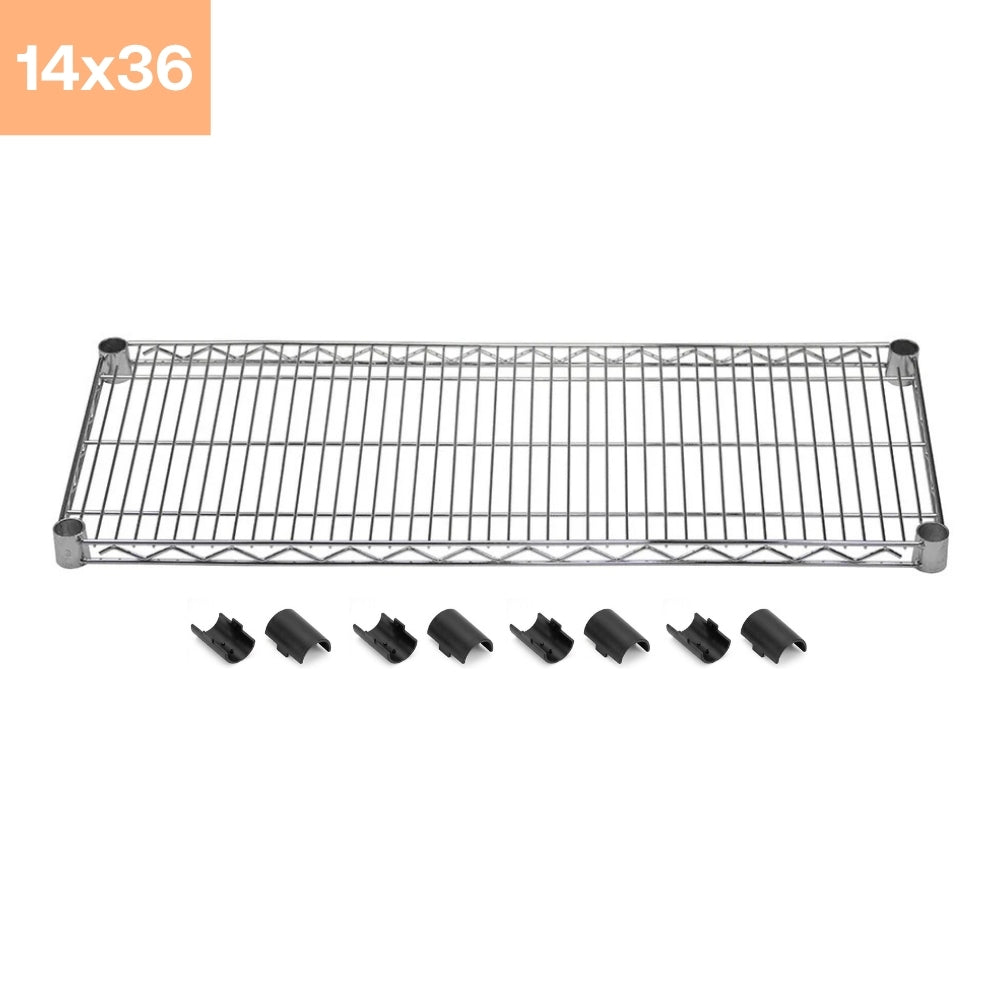 14"d Chrome Wire Shelves with Shelf Clips