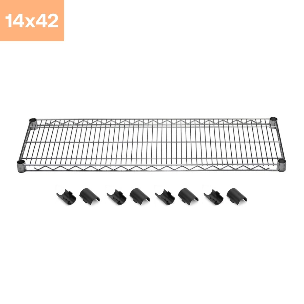 14"d Chrome Wire Shelves with Shelf Clips
