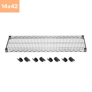 14"d Chrome Wire Shelves with Shelf Clips