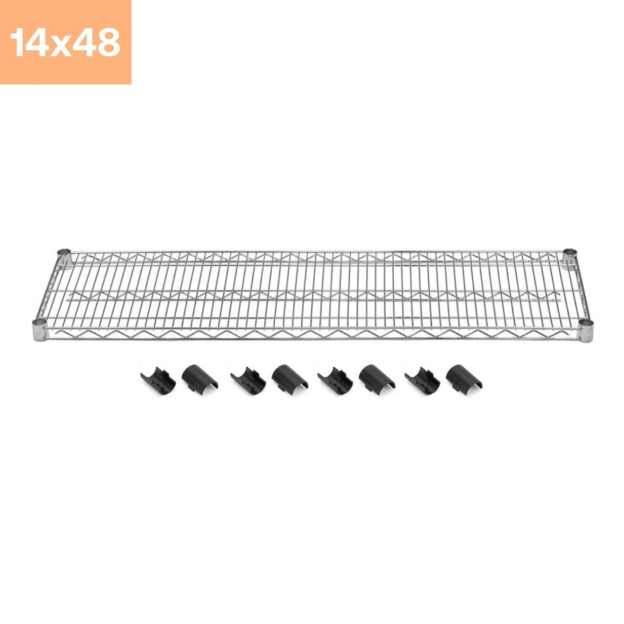 14"d Chrome Wire Shelves with Shelf Clips