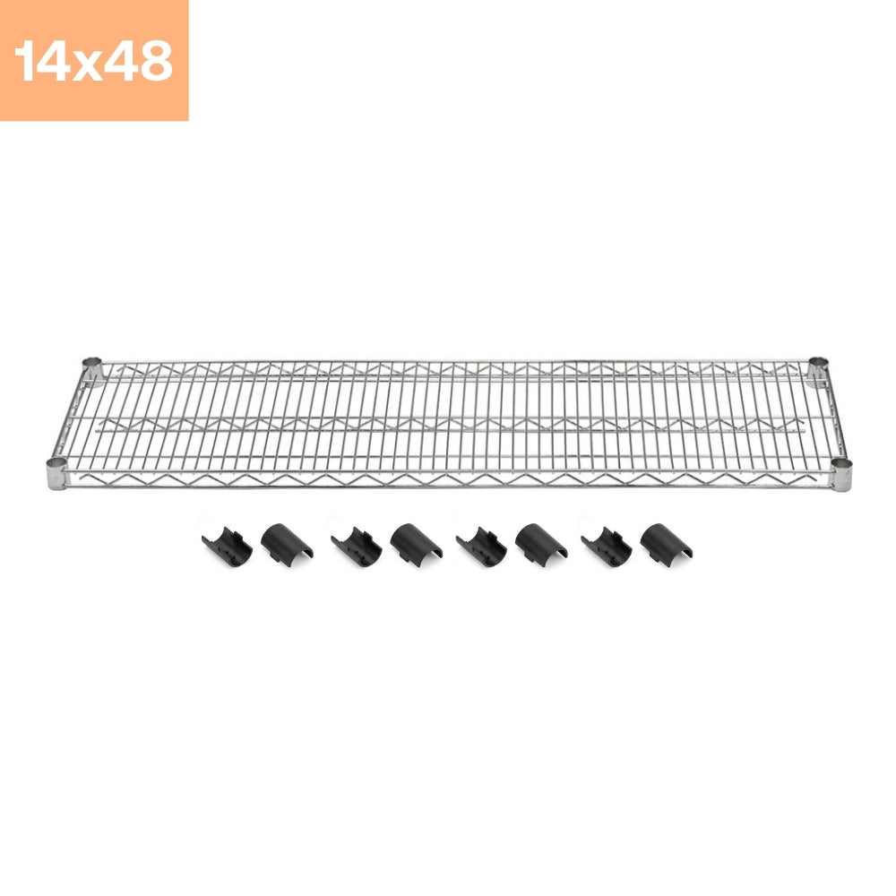 14"d Chrome Wire Shelves with Shelf Clips