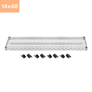 14"d x 48"w Chrome Wire Shelving w/ 4 Shelves