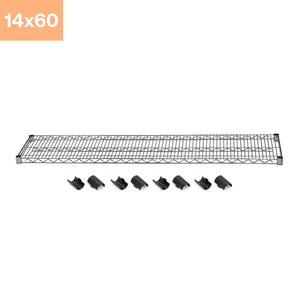 14"d Chrome Wire Shelves with Shelf Clips