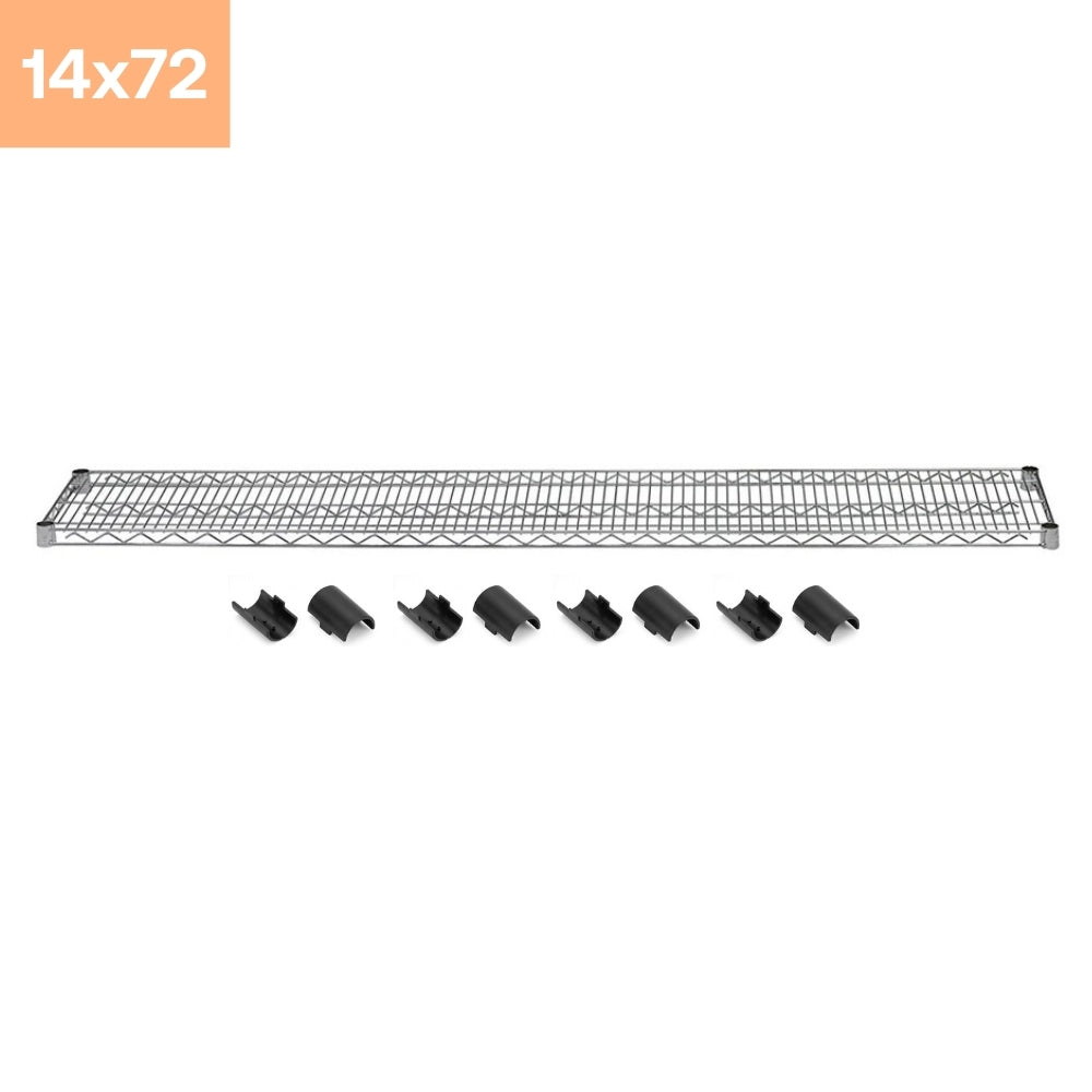 14"d Chrome Wire Shelves with Shelf Clips