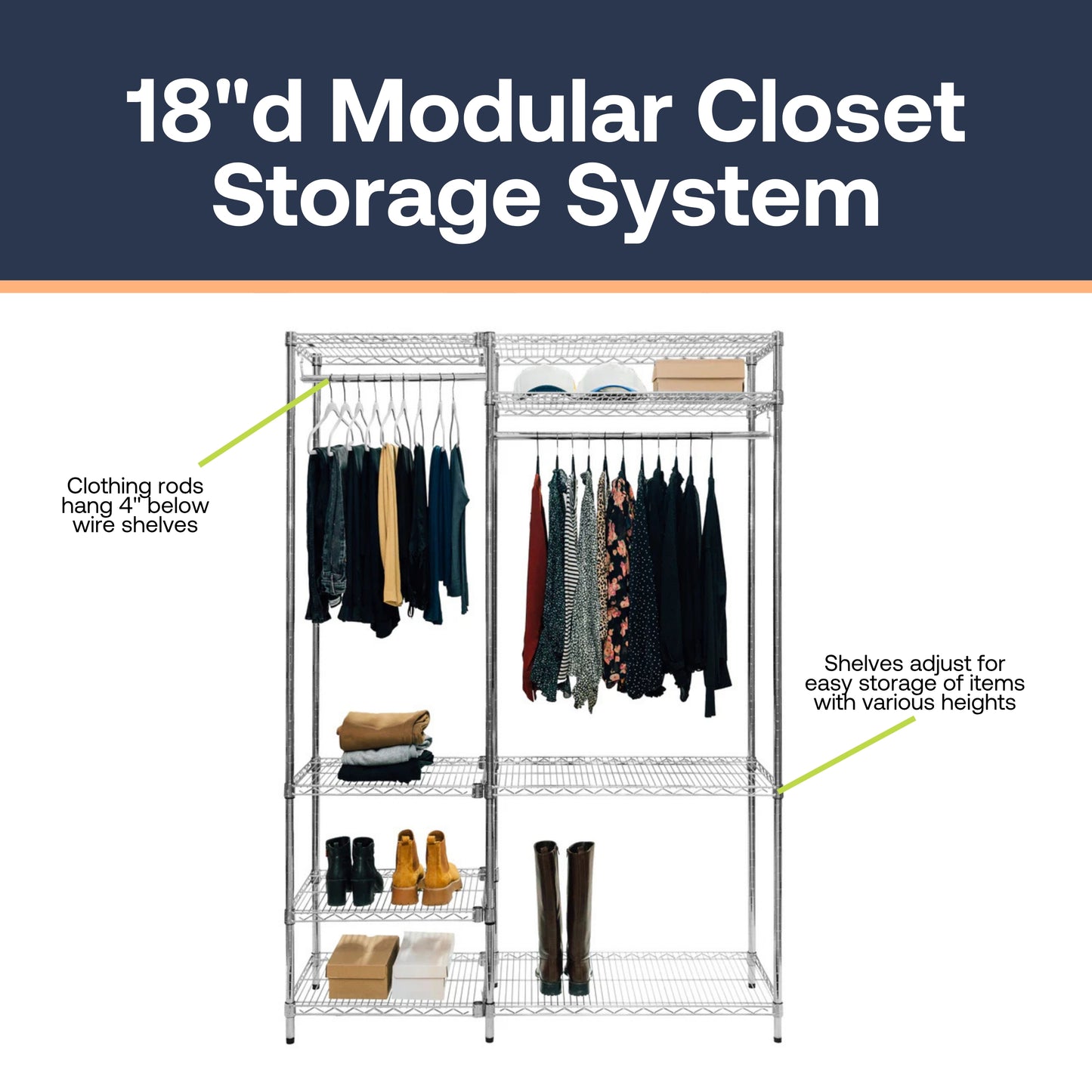 18"d Modular Closet Storage System