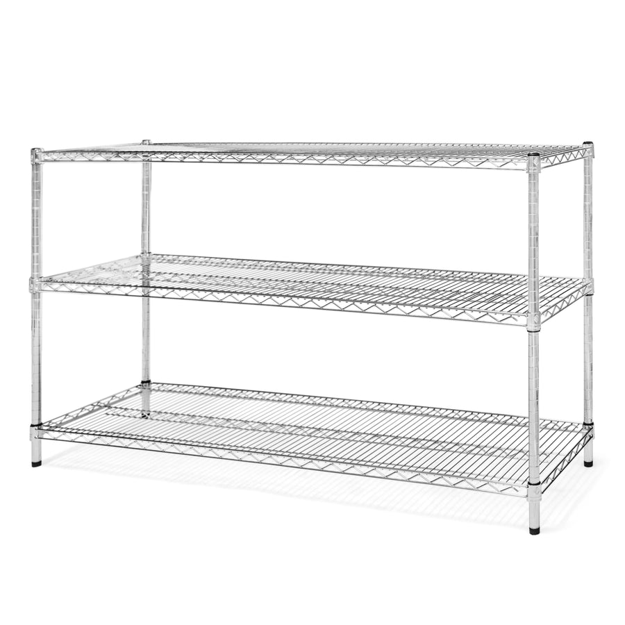 18"d x 34"h Chrome Wire Shelving w/ 3 Shelves