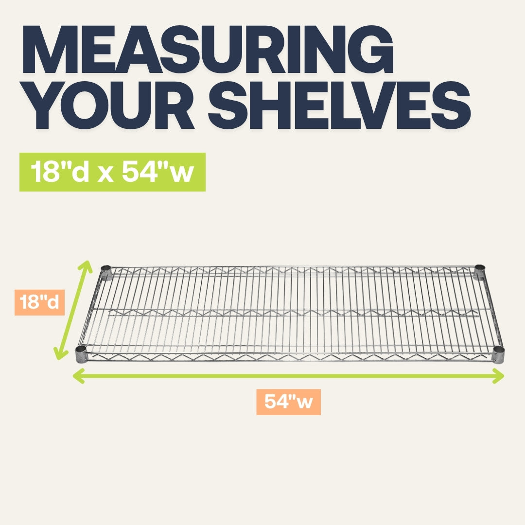 4-Shelf Chrome Wire Carts - 18"d x 54"w