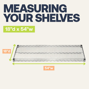 4-Shelf Chrome Wire Carts - 18"d x 54"w