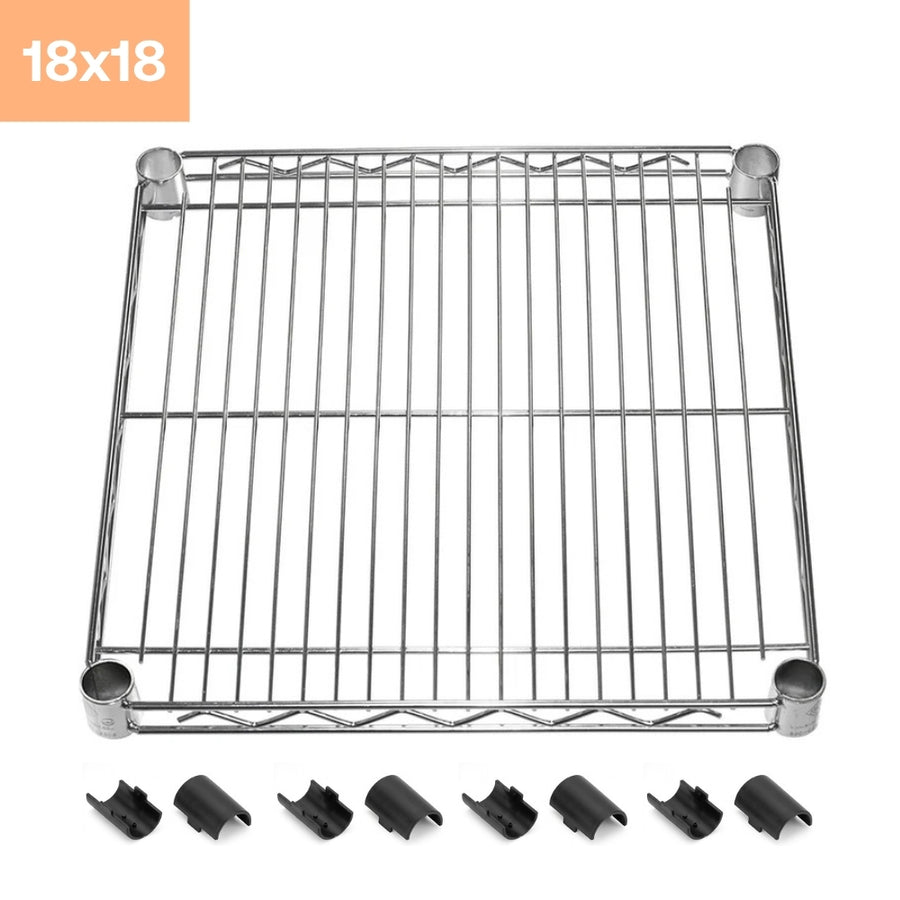 18"d x 18"w Chrome Wire Shelving w/ 4 Shelves