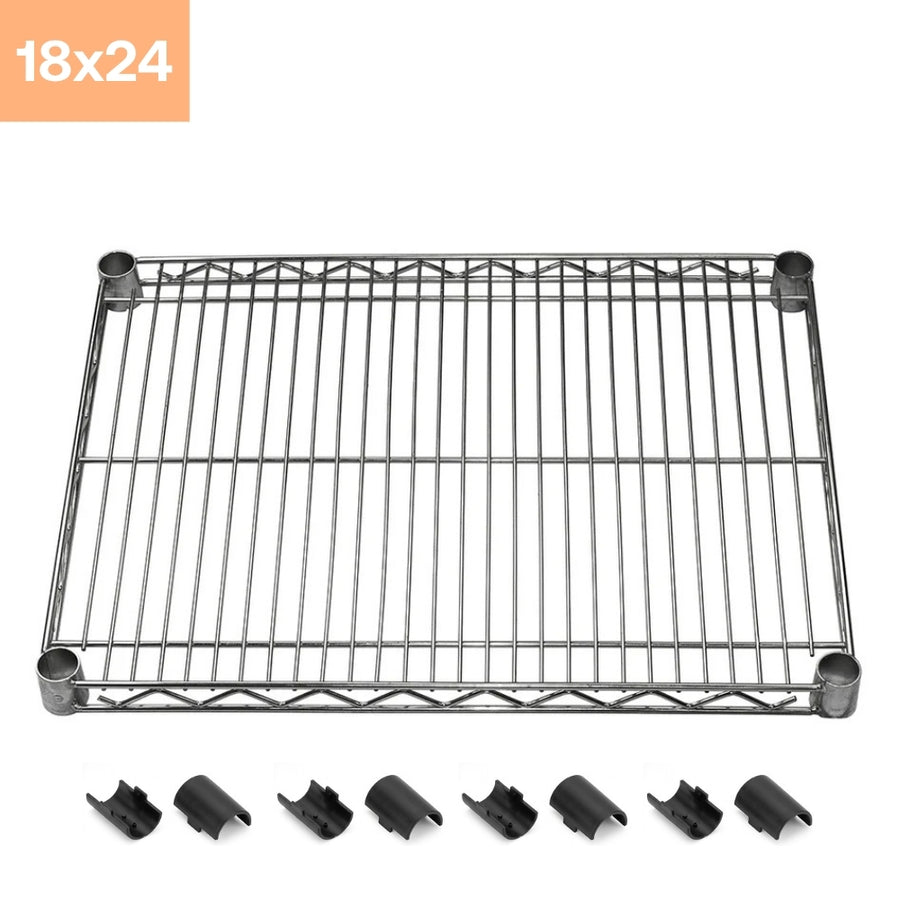 18"d x 24"w Chrome Wire Shelving w/ 4 Shelves