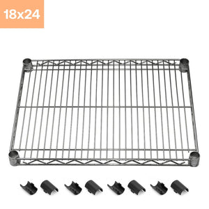 18"d x 24"w Chrome Wire Shelving w/ 4 Shelves