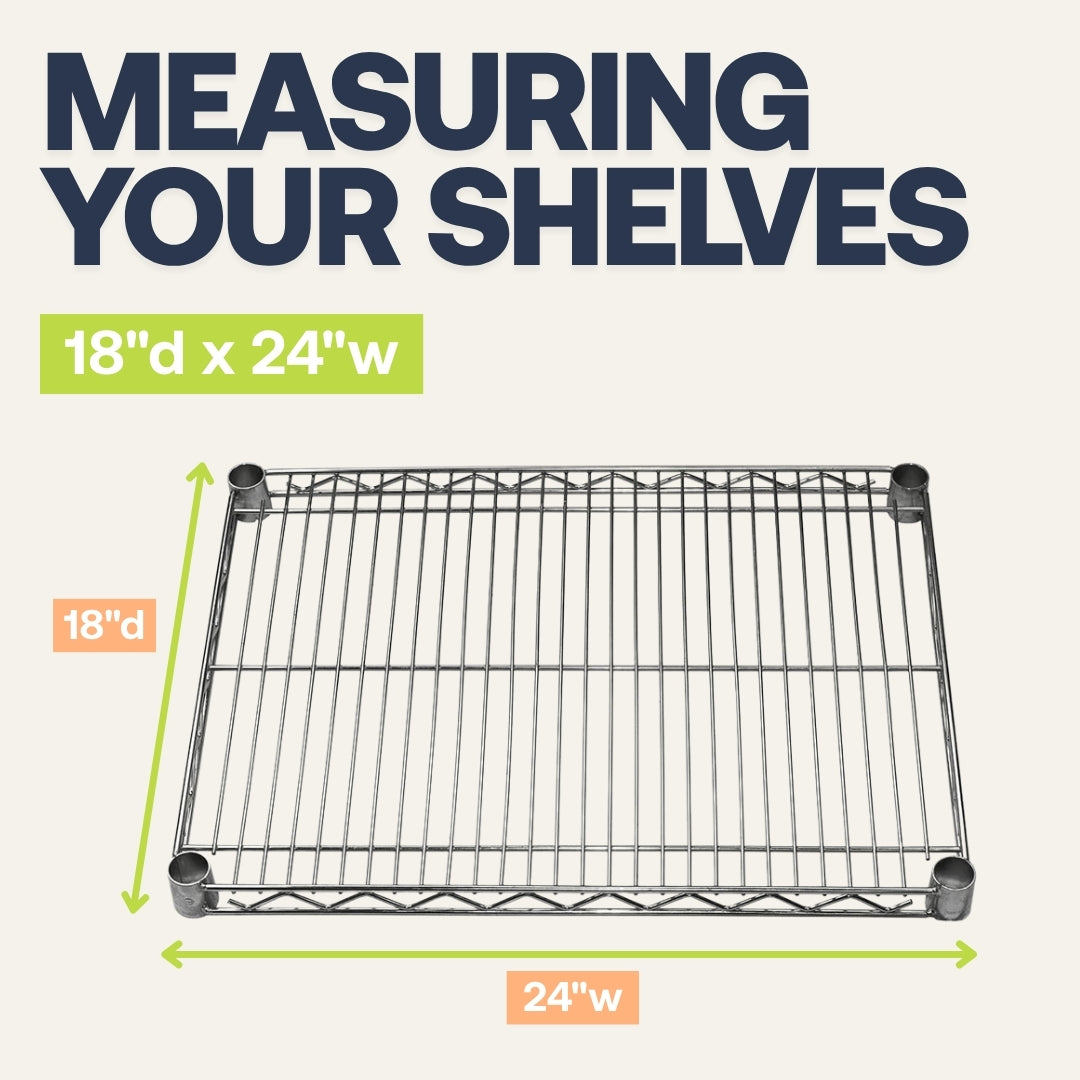 18"d x 24"w Chrome Wire Shelving w/ 5 Shelves
