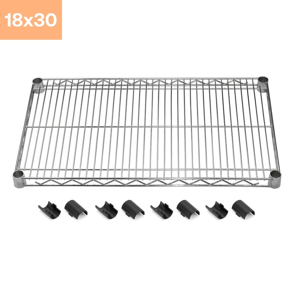 18"d x 30"w Chrome Wire Shelving w/ 4 Shelves