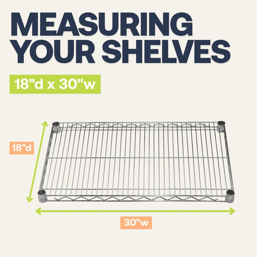 18"d x 30"w Chrome Wire Shelving w/ 5 Shelves