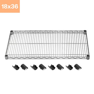 18"d x 36"w Chrome Wire Shelving w/ 4 Shelves