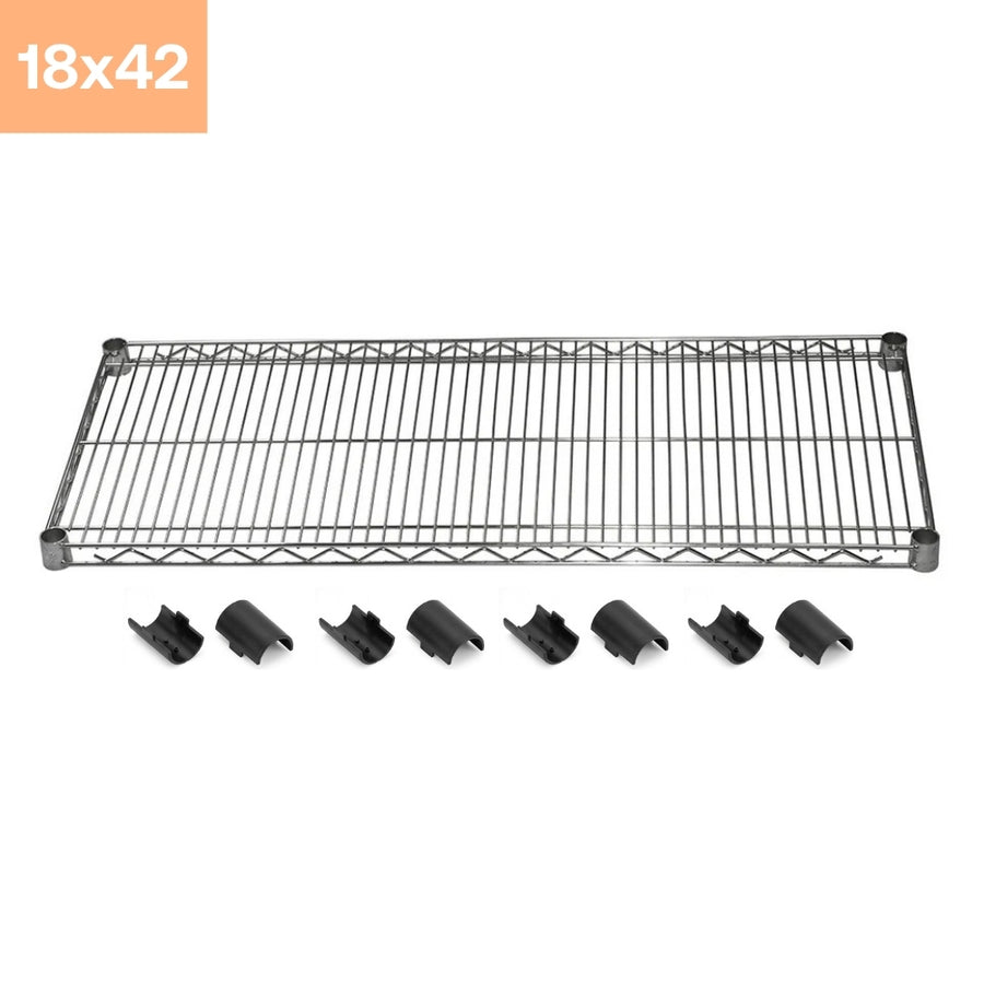 18"d x 42"w Chrome Wire Shelving w/ 4 Shelves