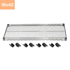 18"d x 42"w Chrome Wire Shelving w/ 4 Shelves