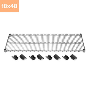 18"d x 48"w Chrome Wire Shelving w/ 4 Shelves