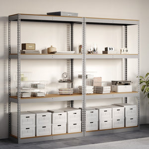 Lyon 18"d 4-Shelf Heavy-Duty Boltless Shelving Add-On Units - Gray