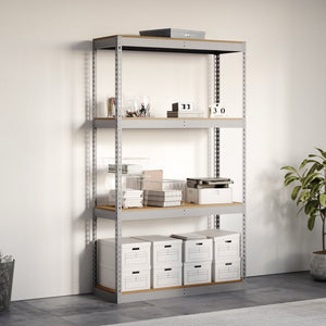 Lyon 18"d 4-Shelf Heavy-Duty Boltless Shelving Starter Units - Gray