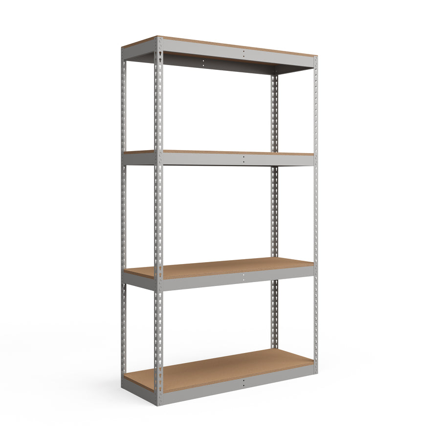 Lyon 18"d 4-Shelf Heavy-Duty Boltless Shelving Starter Units - Gray