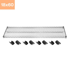 18"d x 60"w Chrome Wire Shelving w/ 4 Shelves