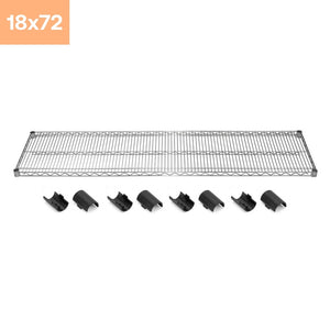 18"d Chrome Wire Shelves with Shelf Clips