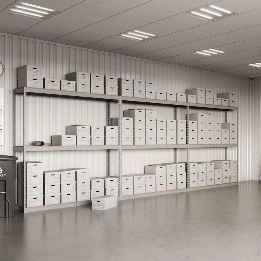 Lyon 24"d 3-Shelf Heavy-Duty Boltless Shelving Add-On Units - Gray