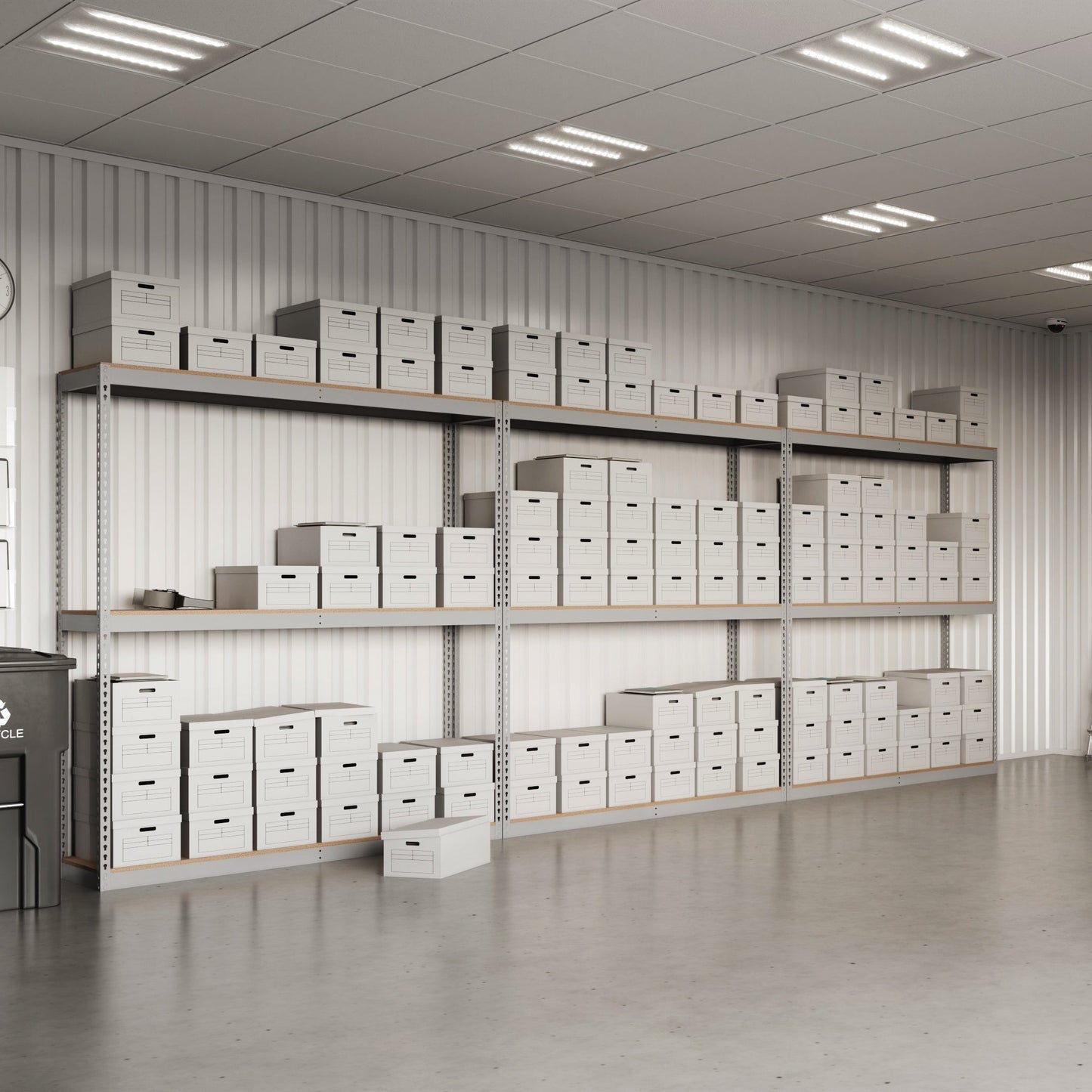 Lyon 24"d 3-Shelf Heavy-Duty Boltless Shelving Add-On Units - Gray