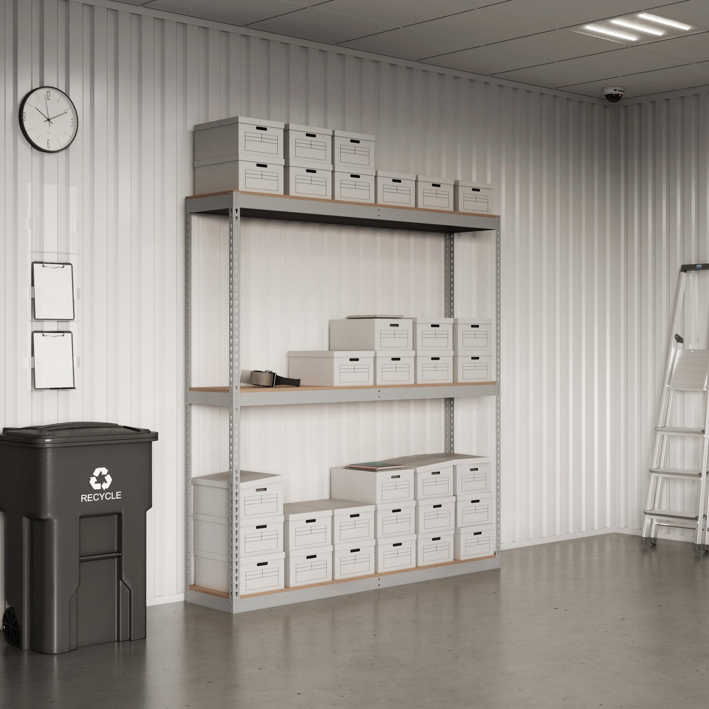 Lyon 24"d 3-Shelf Heavy-Duty Boltless Shelving Starter Units - Gray