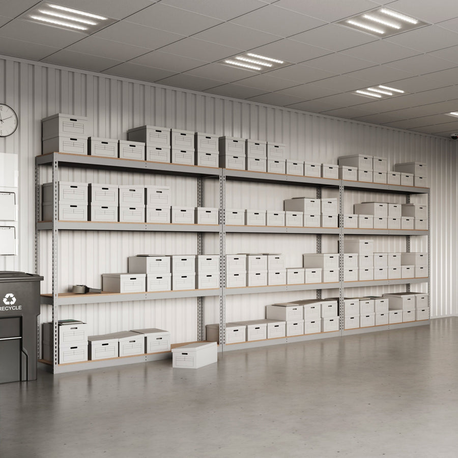 Lyon 24"d 4-Shelf Heavy-Duty Boltless Shelving Add-On Units - Gray