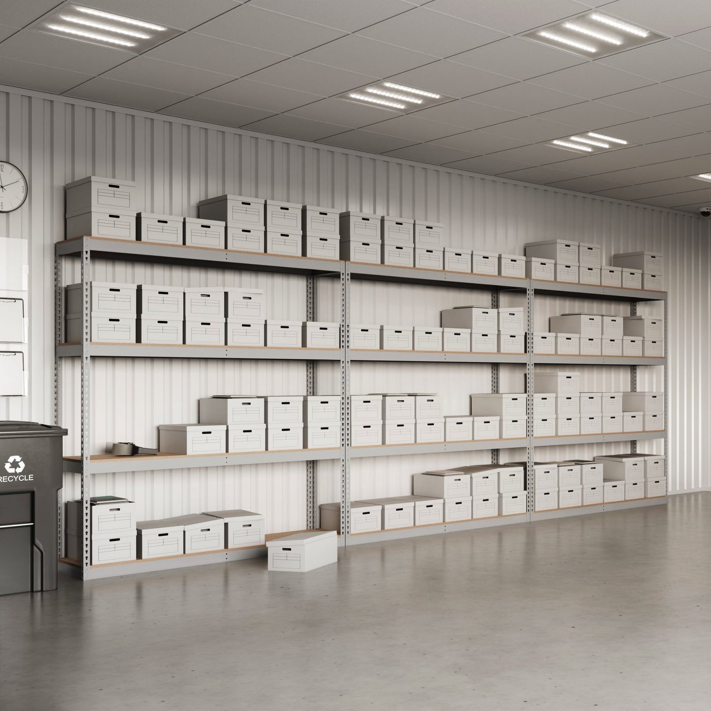 Lyon 24"d 4-Shelf Heavy-Duty Boltless Shelving Add-On Units - Gray