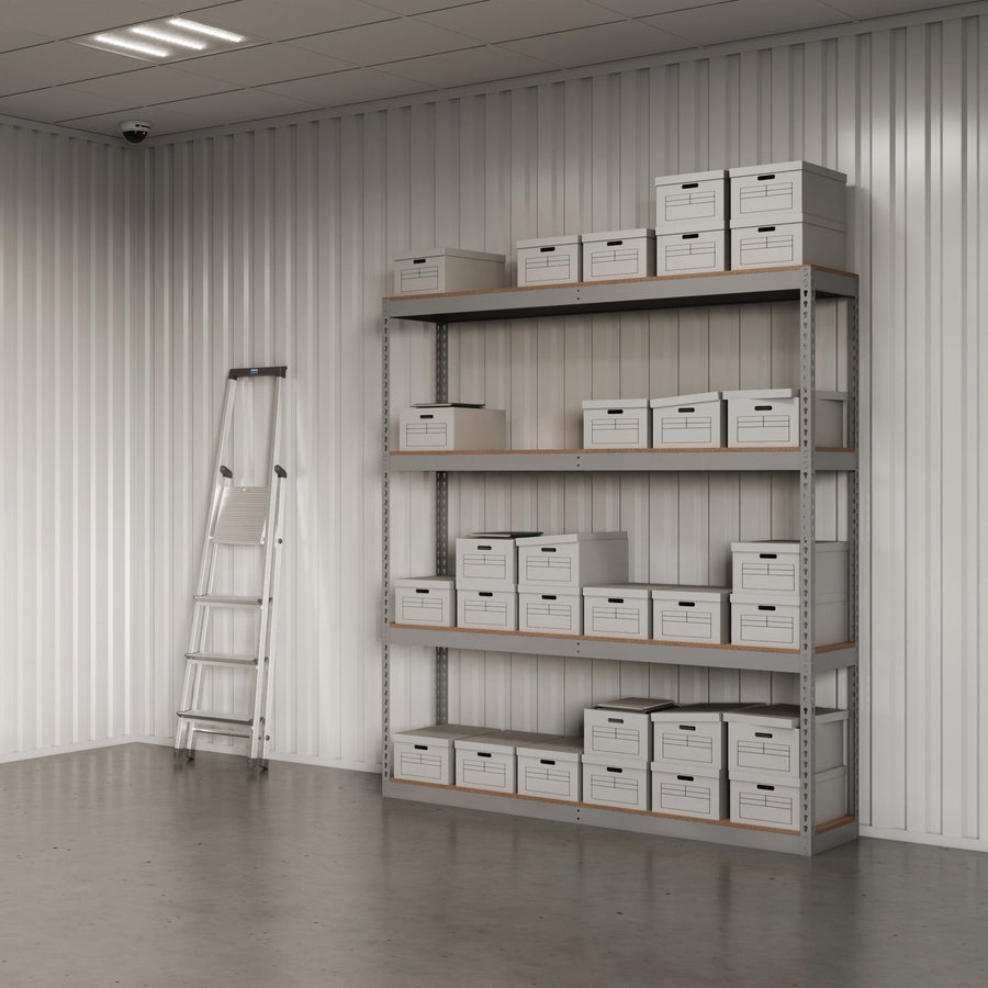 Lyon 24"d 4-Shelf Heavy-Duty Boltless Shelving Starter Units - Gray