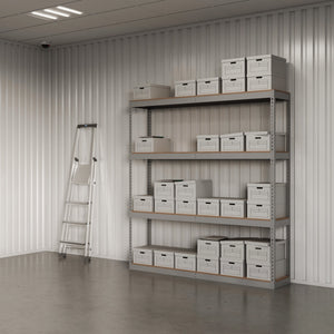 Lyon 24"d 4-Shelf Heavy-Duty Boltless Shelving Starter Units - Gray