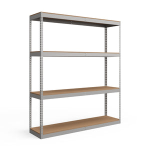 Lyon 24"d 4-Shelf Heavy-Duty Boltless Shelving Starter Units - Gray