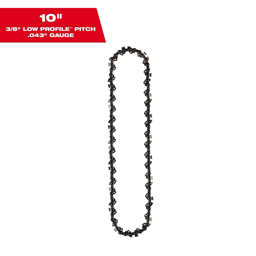 Milwaukee 10" Chainsaw Chain 3/8" LOW PROFILE™ Pitch, .043" Gauge Saw Chain (49-16-2723)