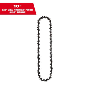 Milwaukee 10" Chainsaw Chain 3/8" LOW PROFILE™ Pitch, .043" Gauge Saw Chain (49-16-2723)
