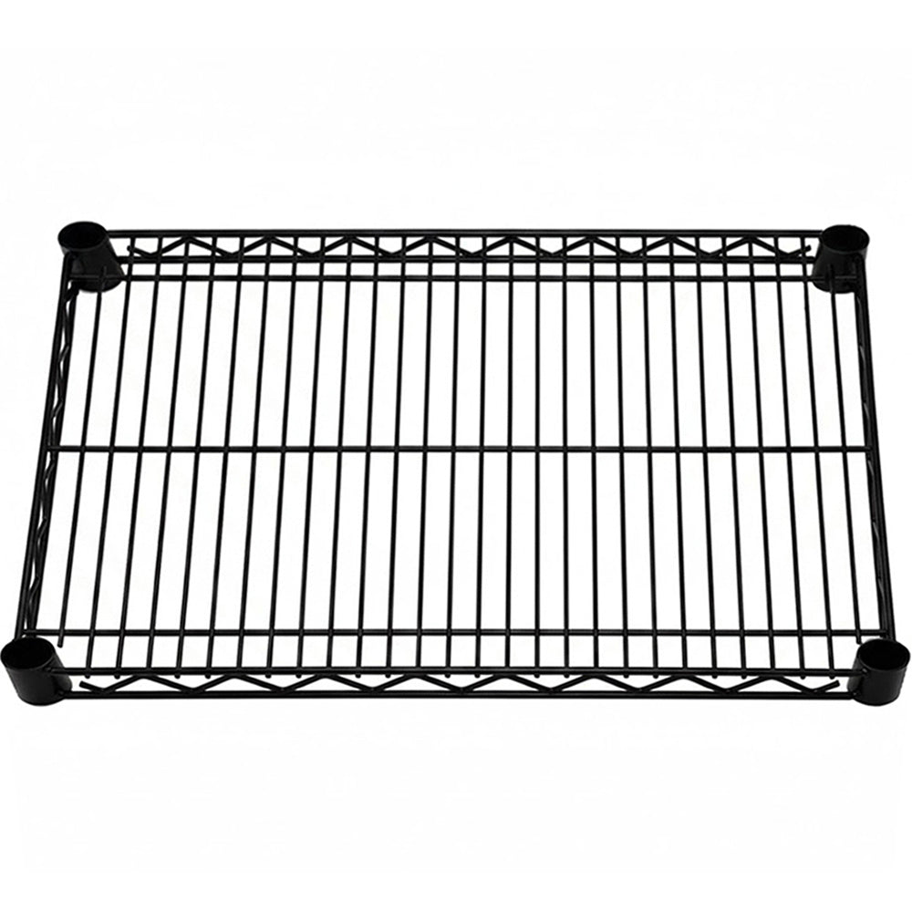 21-inch deep black epoxy wire shelf with rust-resistant coating for dependable everyday home storage and organization.
