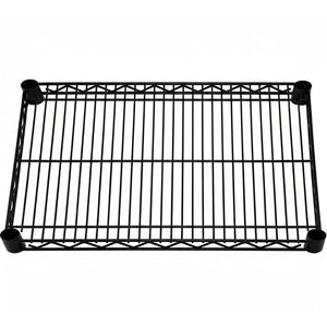 21-inch deep black epoxy wire shelf with rust-resistant coating for dependable everyday home storage and organization.